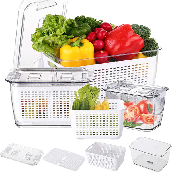 Prep & Savour Vegetable Fruit Storage Containers For Refrigerator